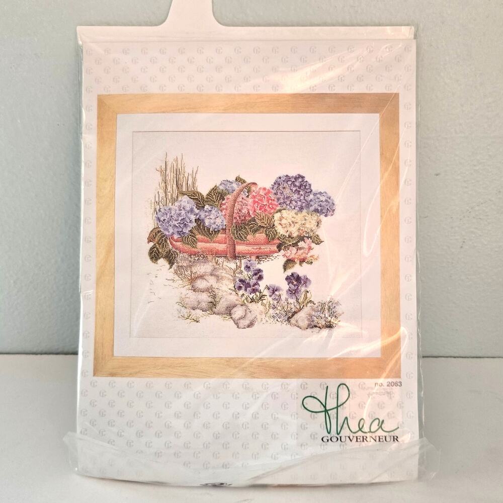Thea Gouverneur Mixed Hydrangea Cross Stitch Kit Cottagecore Gardencore Crafter